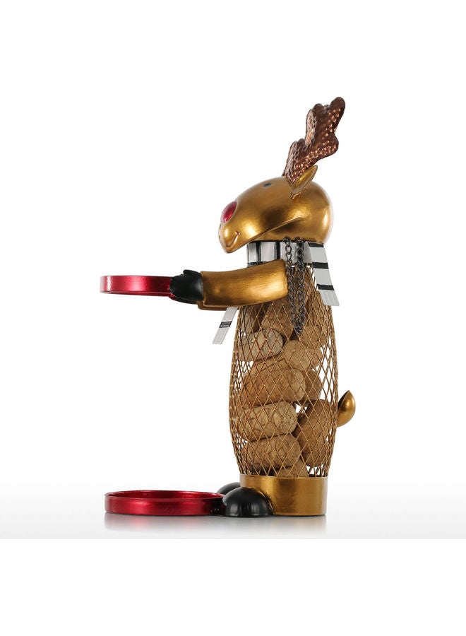 TOOARTS Decorative Elk Beverage Rack Gold/Red 18x12x33cm - Image 3