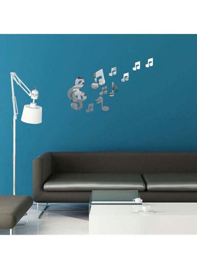 Sharpdo 10-Piece Musical Notes Wall Sticker Set Silver 60 x 45cm - Image 1