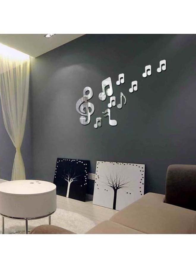 Sharpdo 10-Piece Musical Notes Wall Sticker Set Silver 60 x 45cm - Image 2