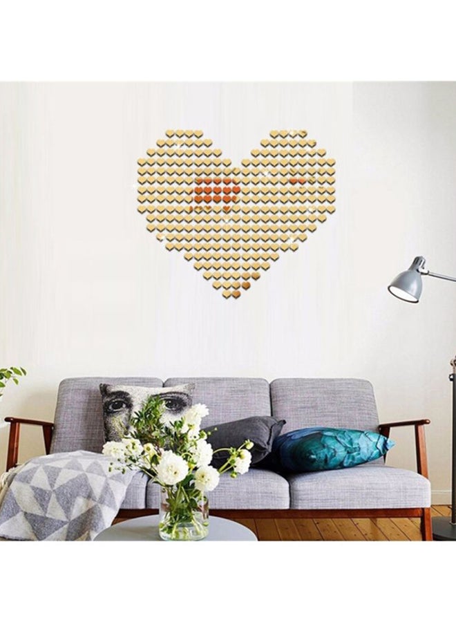Sharpdo Heart Shape Wall Sticker Set Gold 2.5 x 2cm - Image 3