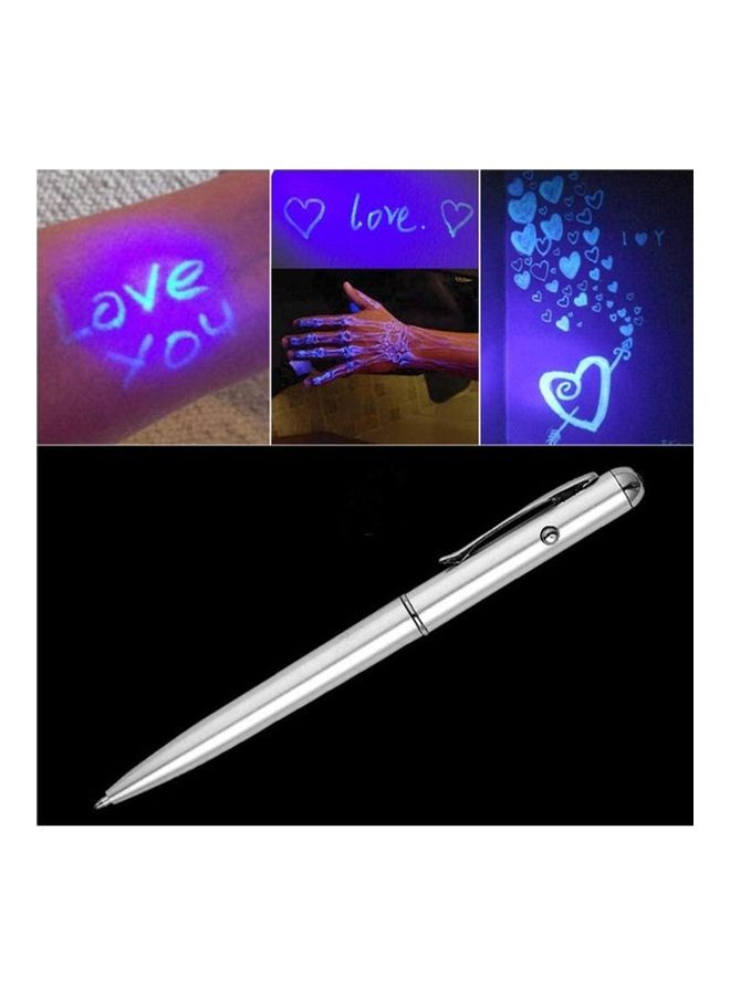 Generic Magic LED UV Light Ballpoint Pen silver - Image 1