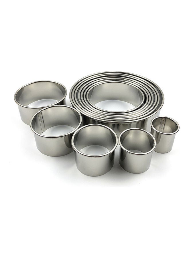 Beauenty 12-Piece Stainless Steel  Cake Mould Silver 0.286kg 
