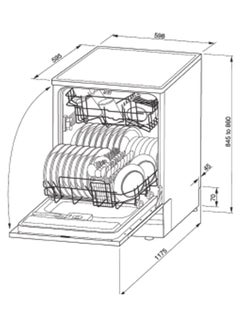 MASTERgas 14 Place Settings Built-In Dishwasher 266 W MGDWIB Silver  - Image 3