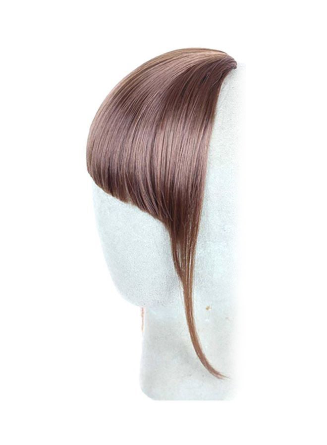 شاربدو شعر مستعار بتصفيفة غرة قصيرة منسدلة بني متوسط 15x30سم - Image 2