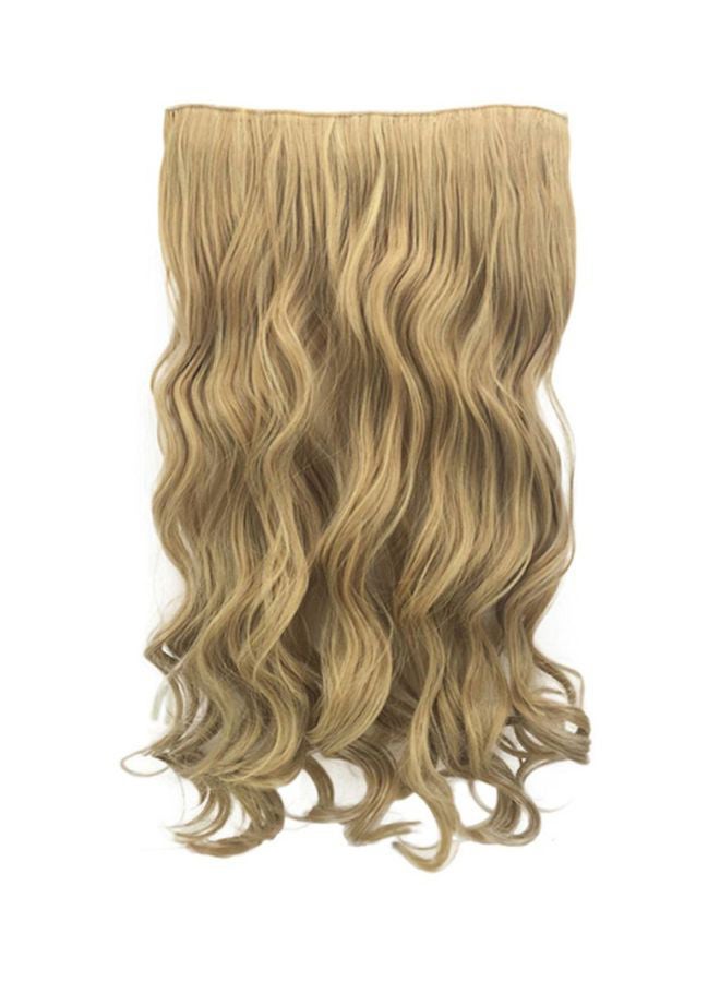 Voberry 1-Piece  5 Clip Curly Wave Roll Hair Wig Blonde 18x15x3cm
