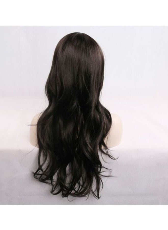 Voberry Heat Resistant Blonde Long Curly Hair Wig Black - Image 2