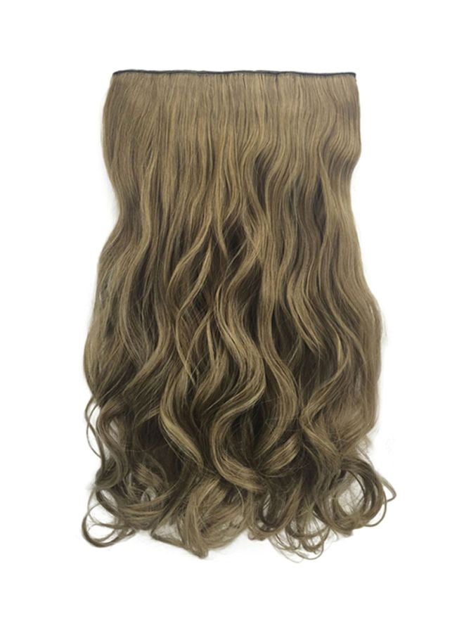 Voberry 1-Piece  5 Clip Curly Wave Roll Hair Wig Blonde 18x15x3cm