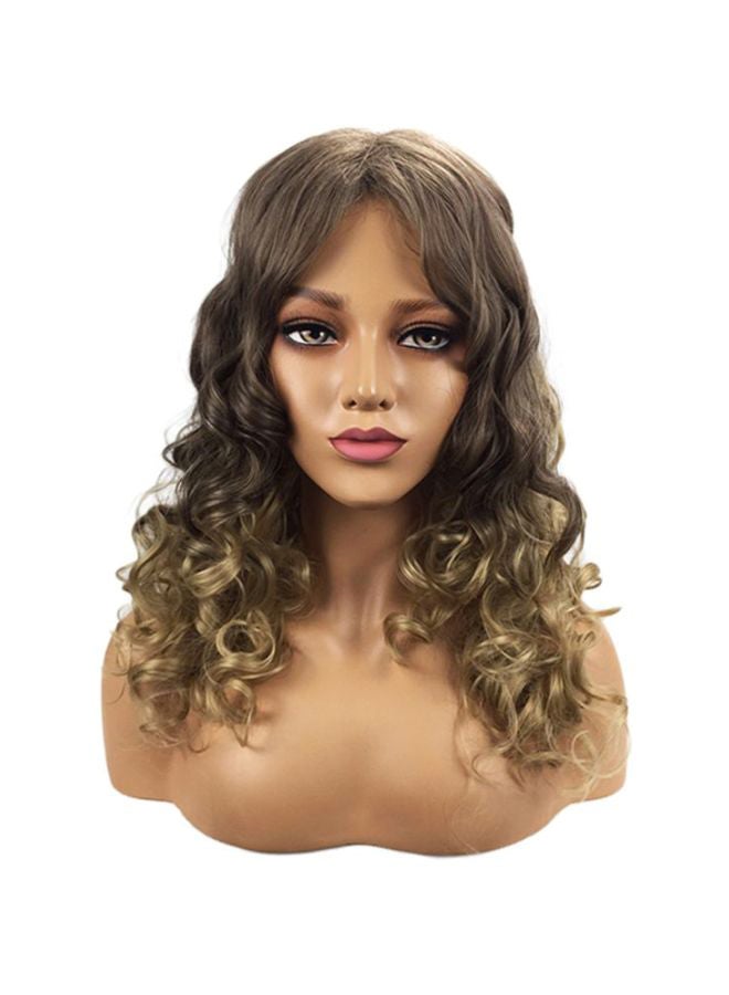 Voberry Short Blonde Curly Handmade Heat Resistance Synthetic Wig Brown - Image 1