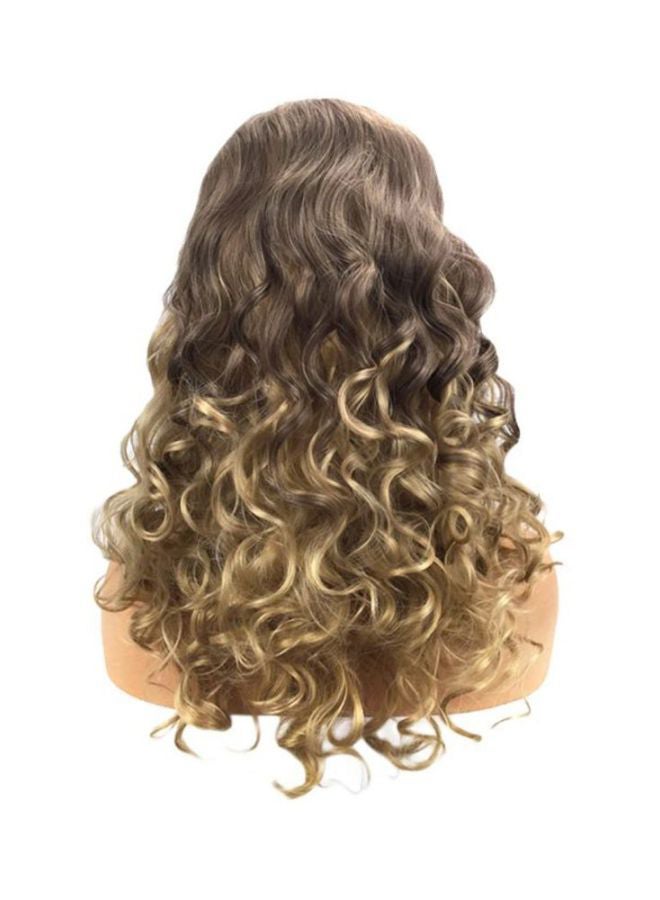 Voberry Short Blonde Curly Handmade Heat Resistance Synthetic Wig Brown - Image 2