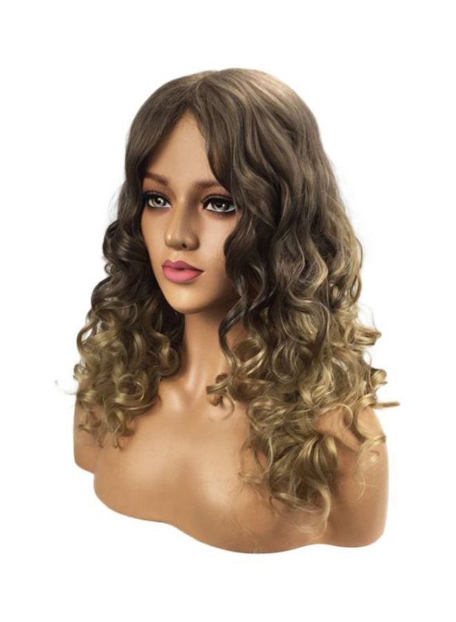 Voberry Short Blonde Curly Handmade Heat Resistance Synthetic Wig Brown - Image 3