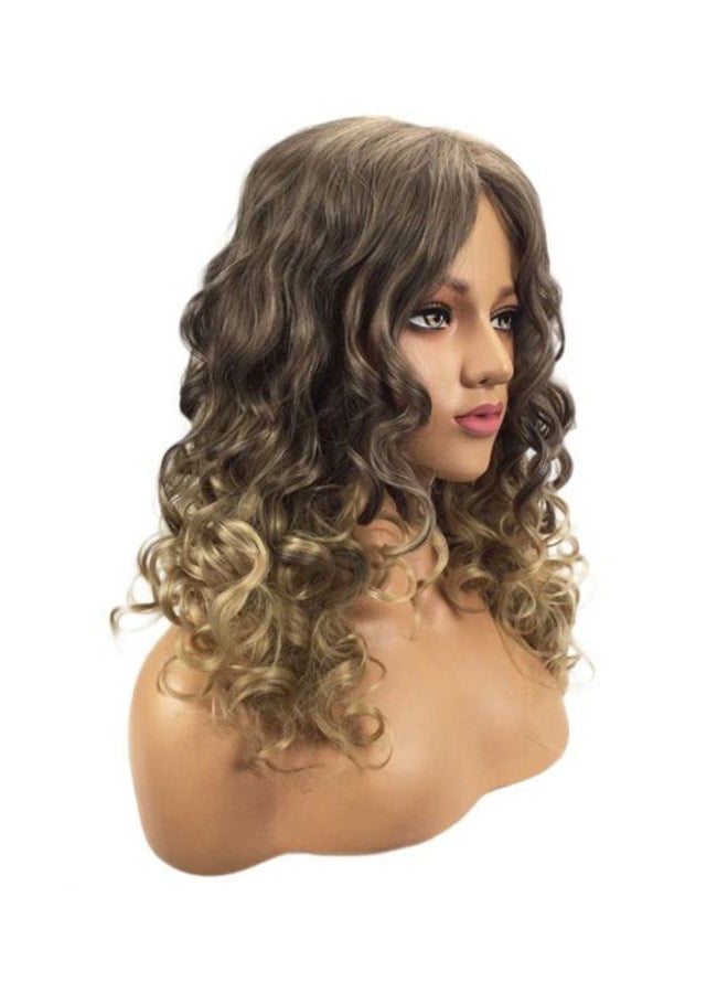 Voberry Short Blonde Curly Handmade Heat Resistance Synthetic Wig Brown - Image 4