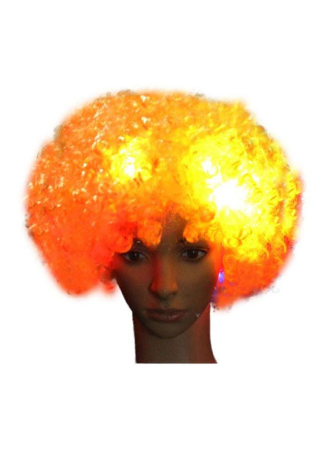 Voberry Party Disco LED Flash Afro Masquerade Clown Hair Wig Yellow 25x16x5cm - Image 3