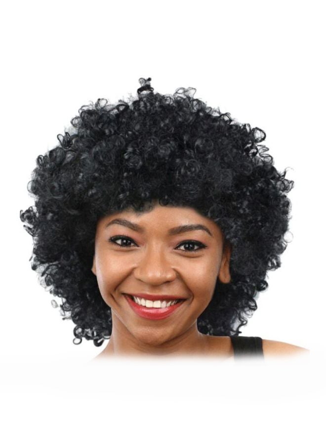 Voberry Party Disco Funny Afro Clown Masquerade Hair Wig Black 25x16x5cm - Image 2