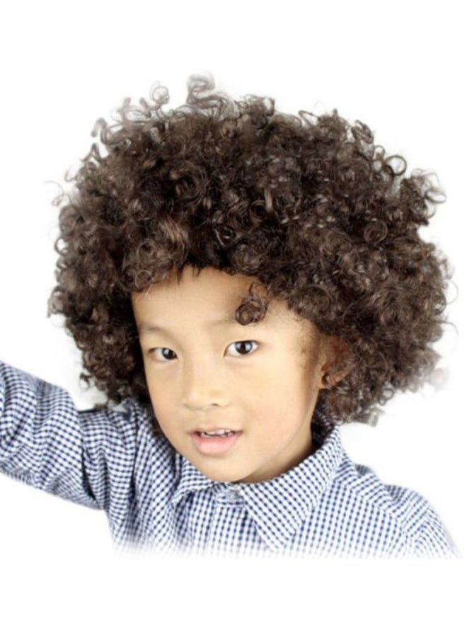 Voberry Party Disco Funny Afro Clown Football Fan-Kids Masquerade Wig Brown 25x16x5cm