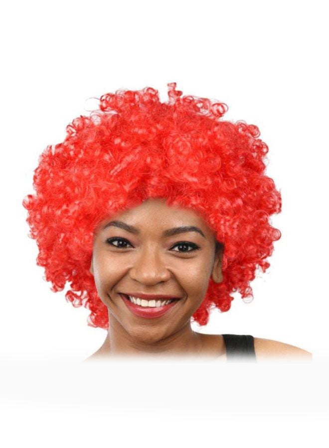 Voberry Party Disco Funny Afro Clown Masquerade Hair Wig Red 25x16x5cm - Image 2
