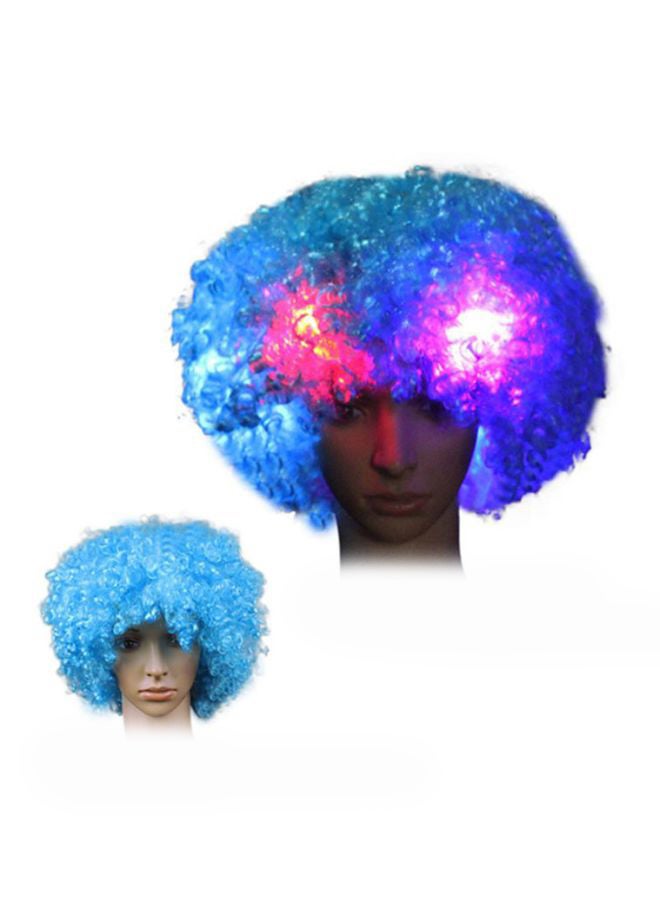 Voberry Party Disco LED Flash Afro Masquerade Clown Hair Wig Multicolour 25x16x5cm - Image 1