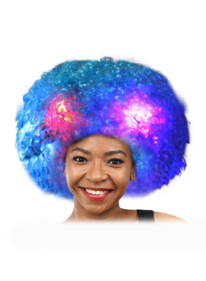 Voberry Party Disco LED Flash Afro Masquerade Clown Hair Wig Multicolour 25x16x5cm - Image 2