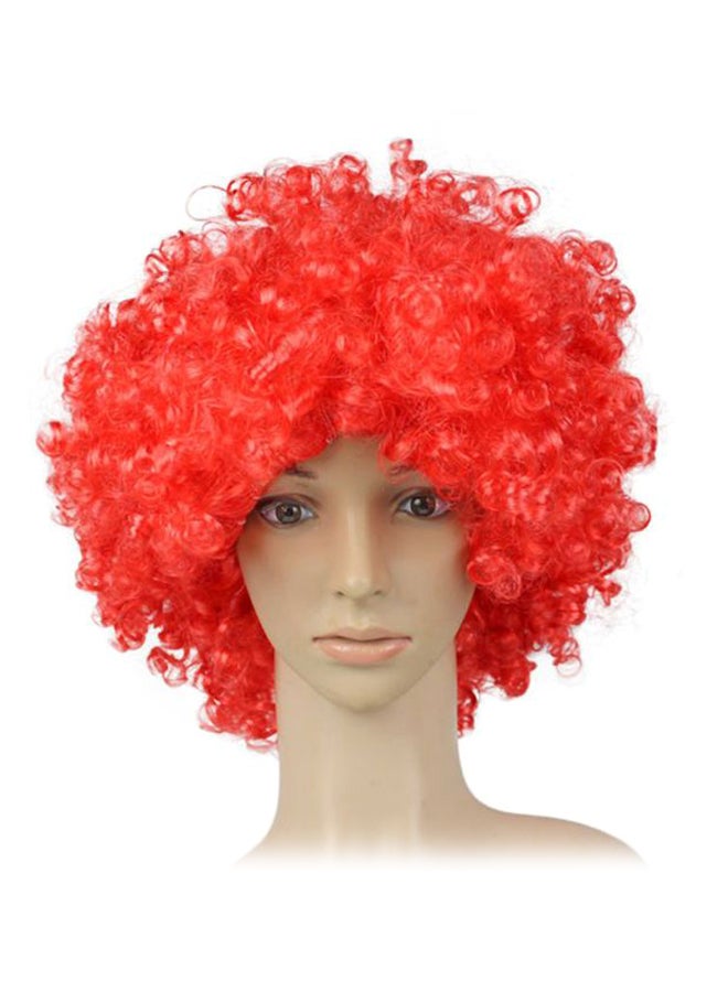 Voberry Party Disco Funny Afro Clown Masquerade Hair Wig Red 25x16x5cm - Image 1