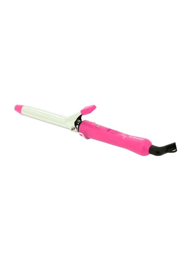 SONASHI - Hair Curler For All Hair Types Temperature Setting Of 200 Degree With ONOFF Switch And 360 degree swivel cord Hanging Loop SHC-3002 Pink/Silver - Image 1