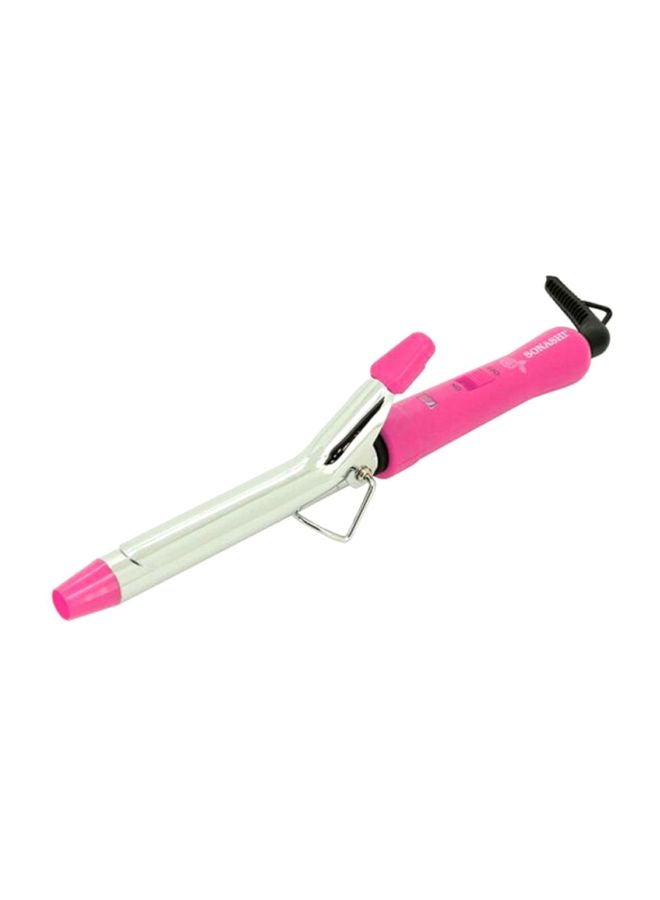 SONASHI - Hair Curler For All Hair Types Temperature Setting Of 200 Degree With ONOFF Switch And 360 degree swivel cord Hanging Loop SHC-3002 Pink/Silver - Image 1