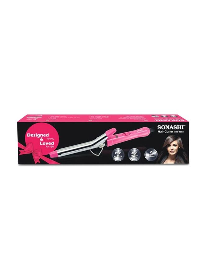 SONASHI - Hair Curler For All Hair Types Temperature Setting Of 200 Degree With ONOFF Switch And 360 degree swivel cord Hanging Loop SHC-3002 Pink/Silver - Image 1