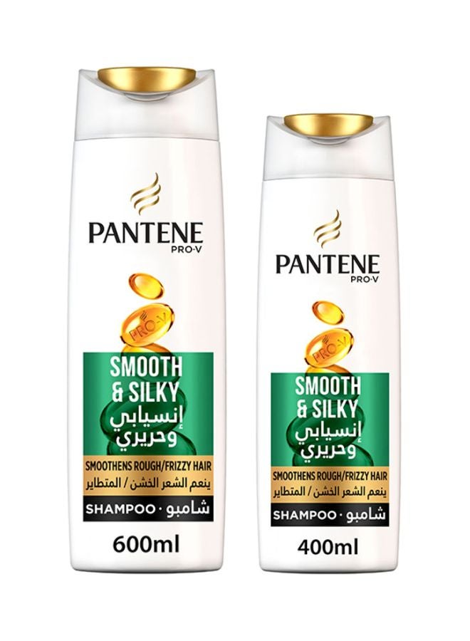 Pantene - Smooth And Silky Shampoo 600 + 400ml Pack of 2 - Image 1