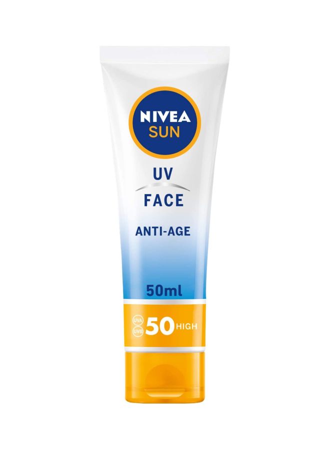 نيفيا كريم صن يو في فيس لمكافحة علامات للشيخوخة بعامل حماية من الشمس 50 - سعة 50 مل 50ملليلتر - Image 1