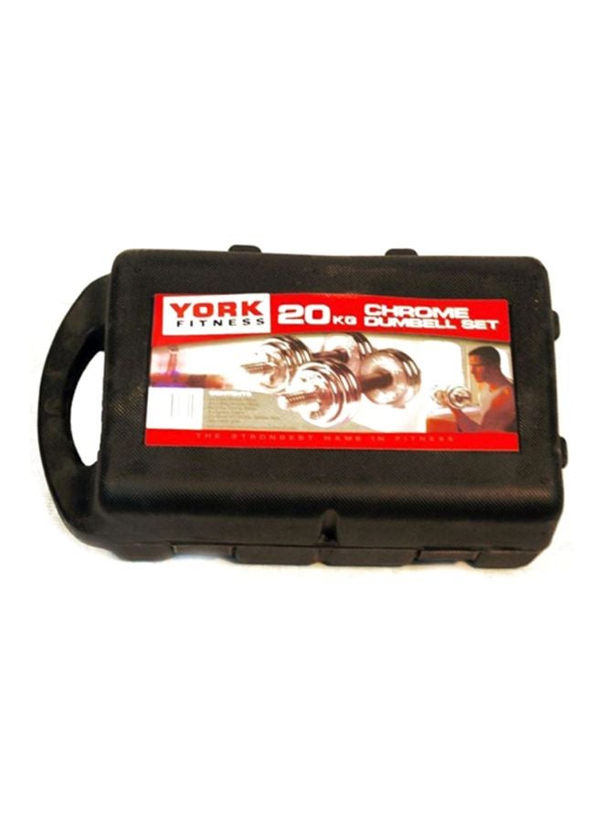 YORK FITNESS - Chrome Dumbbell Set - 20Kg - Image 1
