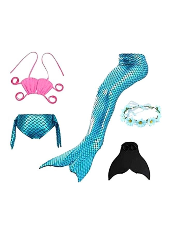 J&J 5-Piece Mermaid Swimming Suit Plus Fin Set 130cm  - Image 1