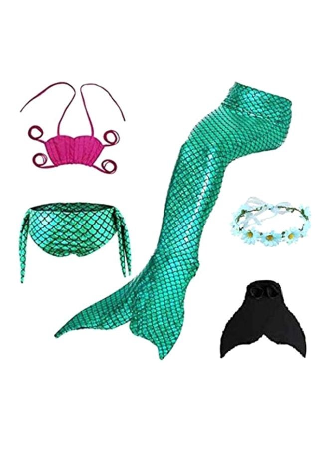 J&J 5-Piece Mermaid Swimming Suit Plus Fin Set 130cm  - Image 1