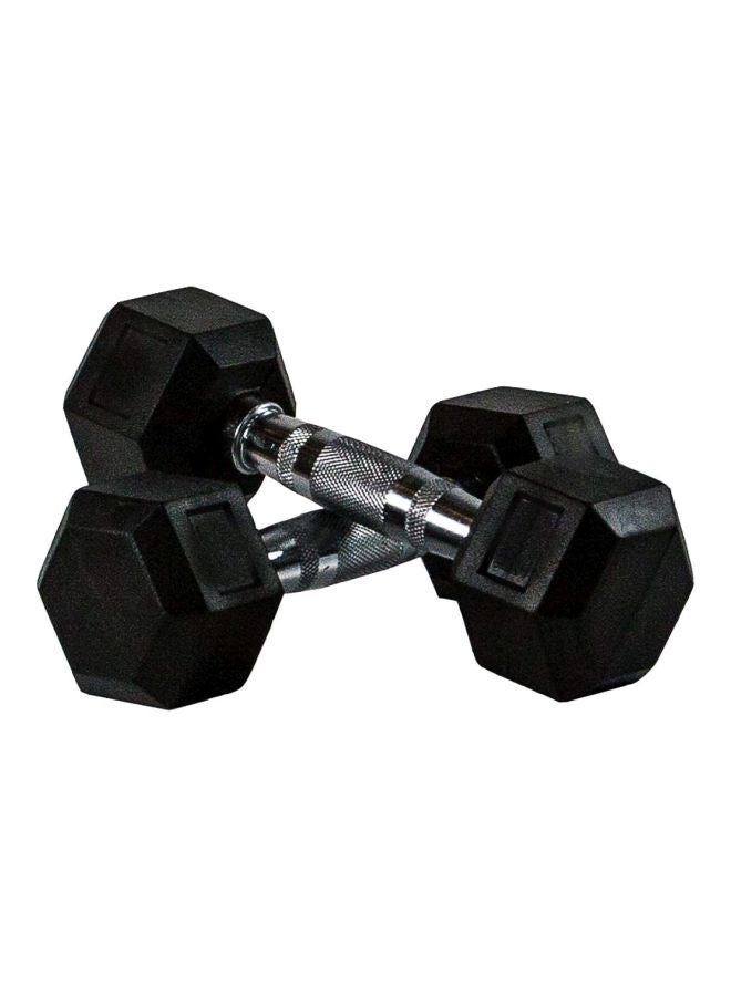 SkyLand - 2-Piece Neo Hex Dumbbells Set - Black/Silver 16kg - Image 1