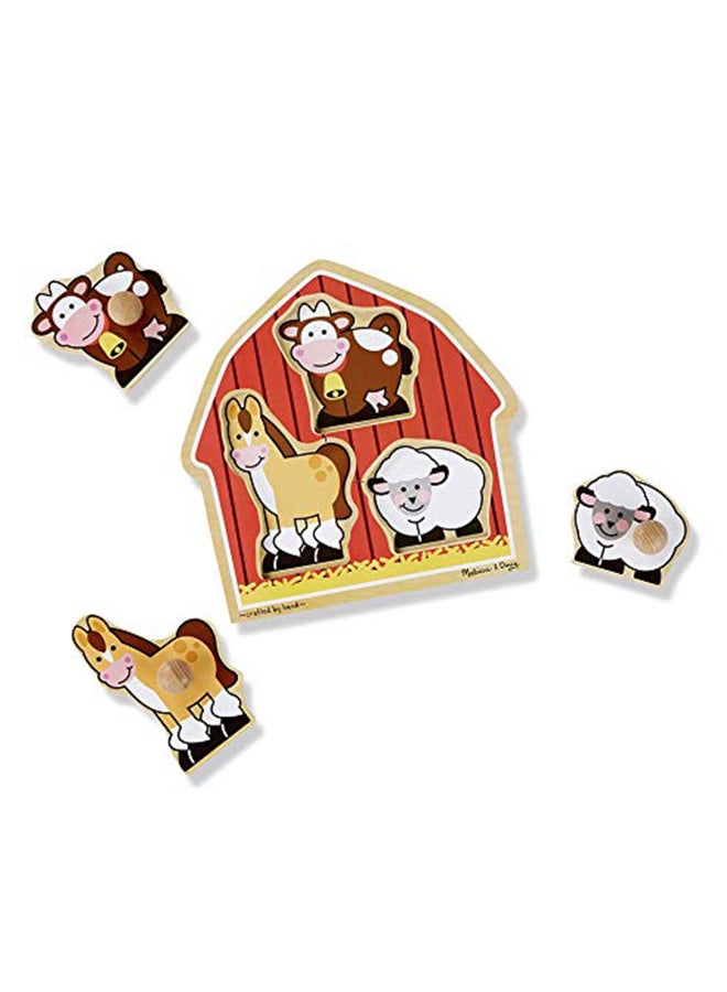 Melissa & Doug Barnyard Animals Jumbo Knob Puzzle – 3-Piece Wooden Toddler Puzzle with Easy-Grip Knobs for Animal Recognition, Fine Motor Skills & Early Learning Play for Kids Ages 12 Months+ | MD2054 - Image 2