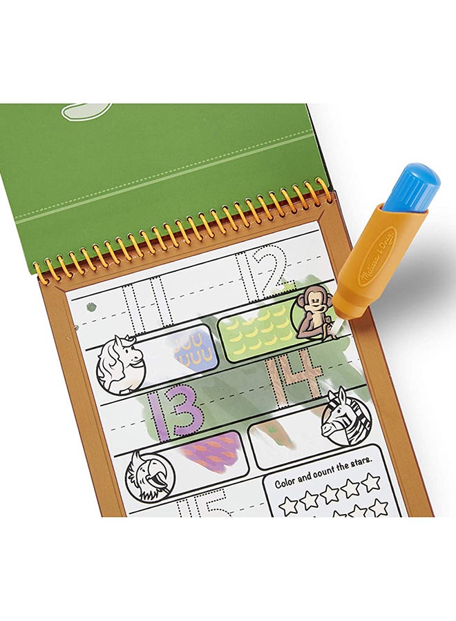 Melissa & Doug Water Wow - Numbers – Reusable Water-Reveal Activity Pad with 4 Reusable Pages & Refillable Pen – Learn Counting Mess-Free – Travel-Friendly Educational Toy – Ages 3+ MD5399 - Image 4