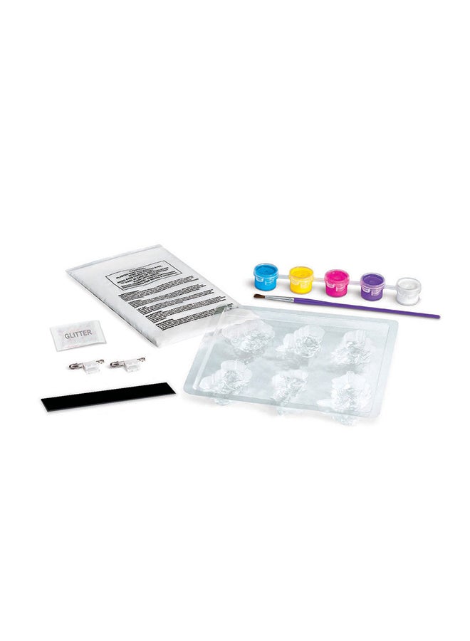 4M Glitter Mermaid Mould & Paint Kit – DIY Plaster Mermaid Figures with Glow & Glitter Paint | Create 6 Sparkly Mermaid Magnets or Badges | STEM Art Activity for Kids Ages 5+ | 2016 18.2cm - Image 2