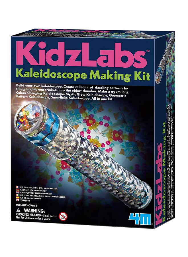 4M KidzLabs Kaleidoscope Making Kit – Build Your Own Optical Toy with Colored Beads, Foil & More | Learn Light Reflection & STEM Concepts | Arts & Crafts Science Kit for Kids Ages 7+ 16.7cm - Image 1