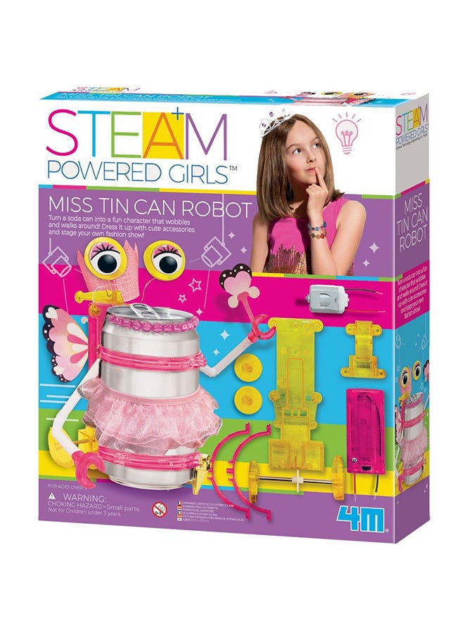 4M لعبة روبوت بتصميم علبة من القصدير من مجموعة العلوم والتكنولوجيا والهندسة والرياضيات 23.5سم - Image 1