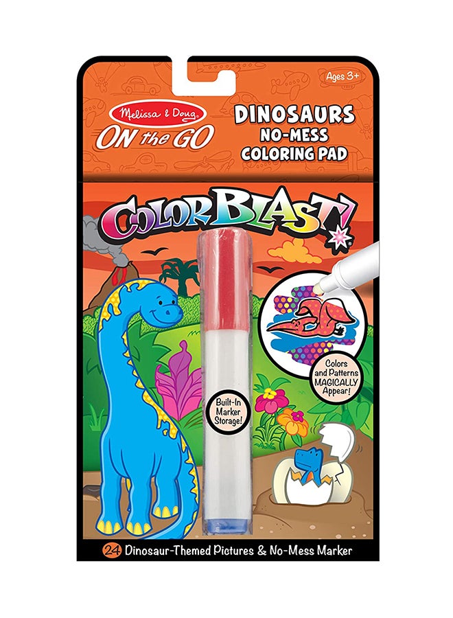 Melissa & Doug ColorBlast Dinosaur – 24 No-Mess Magic Reveal Pages with Invisible Ink Pen Stored in Cover, Prehistoric Seek-&-Find Dinosaur Scenes & Travel-Friendly Design | MD5357 Multicolour - Image 1