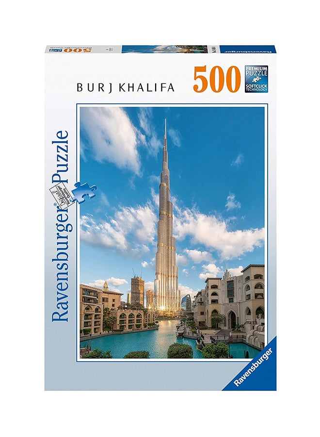 Ravensburger 500‑Piece Burj Khalifa Dubai Jigsaw Puzzle – Iconic Dubai Skyline Scene with Burj Khalifa & Palm Islands in Vivid Night View, SoftClick Precision Fit | 16468‑4 23 x 4 x 3. 4cm - Image 1