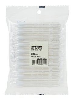 50-Piece Cotton Swab Set White
