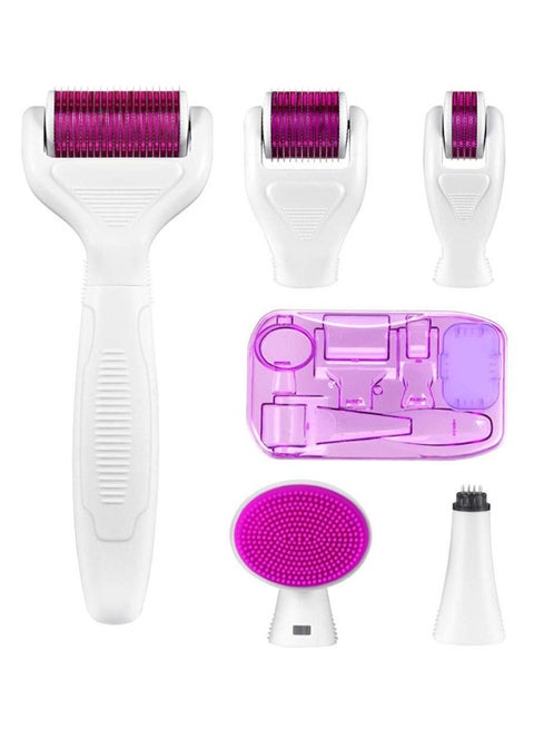 6-In-1 Micro Needle Roller Kit White/Purple