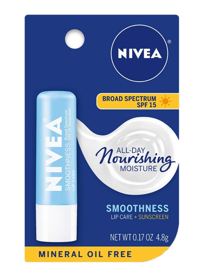 نيفيا مستحضر سموثنيس للعناية بالشفاه بعامل حماية من الشمس  SPF 15 أبيض 4.8جرام - Image 2