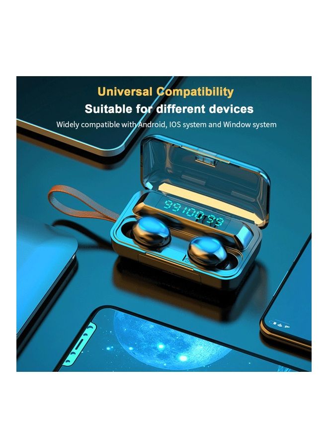 F9 TWS Bluetooth In-Ear Earbuds With Charging Case Black