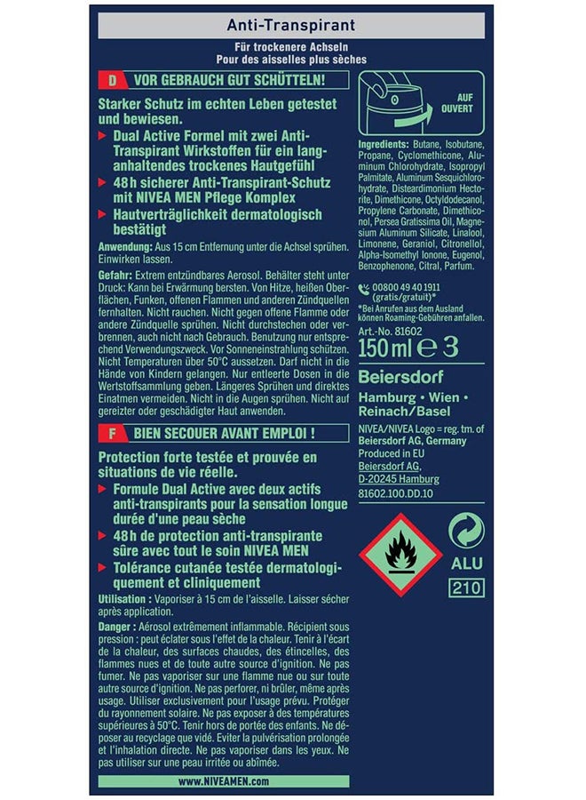 Nivea Pack Of 3 Dry Impact Deodrant 150x3ml  - Image 2