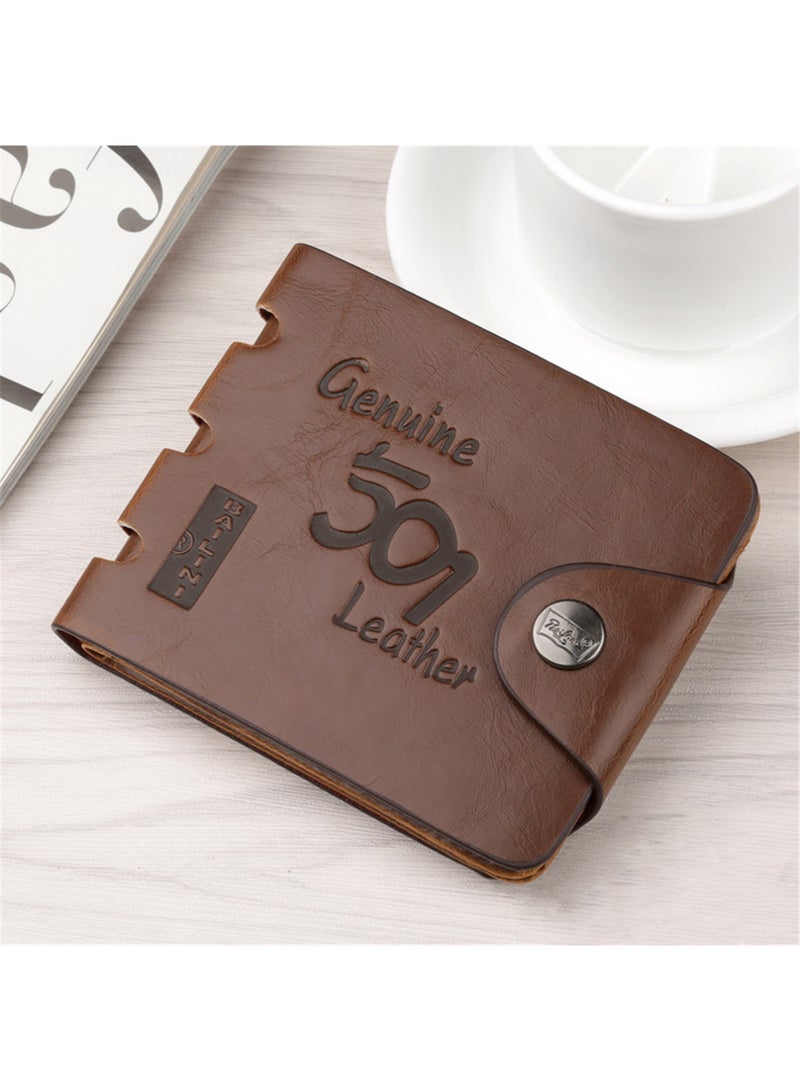 WLFF Faux Leather Bifold Wallet Brown  - Image 2