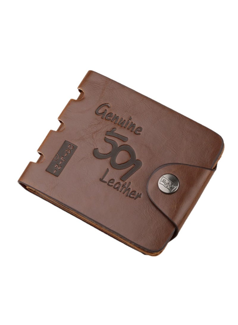 WLFF Faux Leather Bifold Wallet Brown  - Image 1