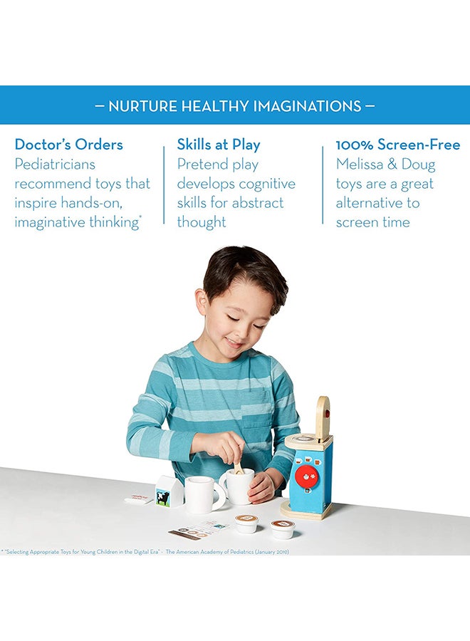 Melissa & Doug Wooden Brew & Serve Coffee Set – 11-Piece Pretend Play Toy with Cups, Sugar, Spoon & Coffee Pods – Encourages Imaginative Role Play – Ages 3+ | MD9842 - Image 4