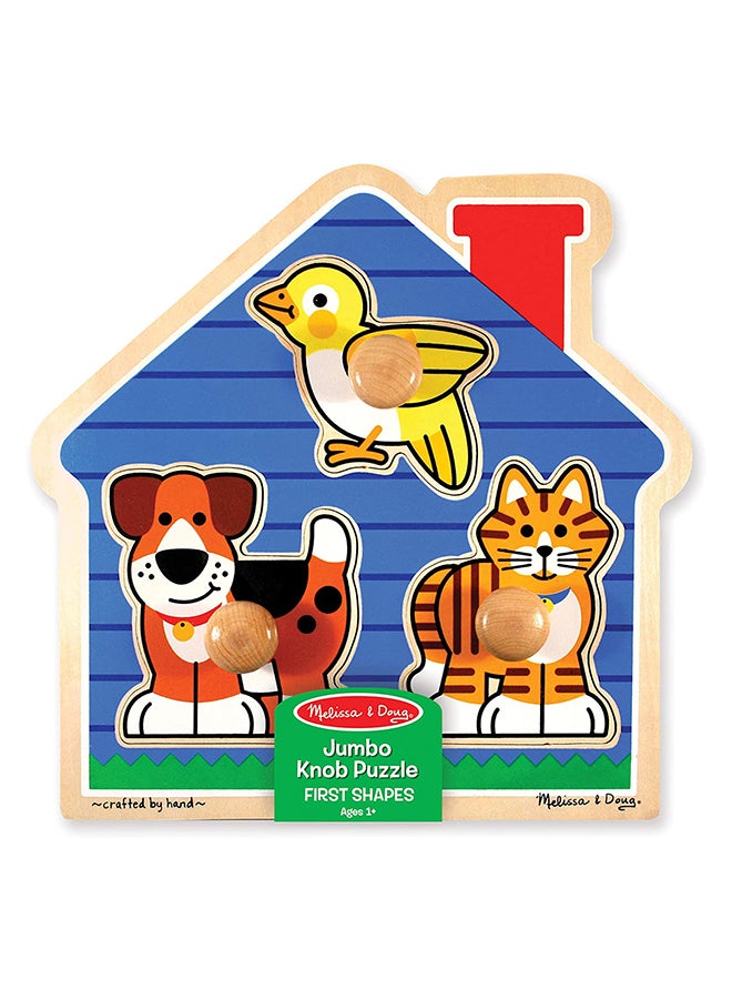 Melissa & Doug House Pets Jumbo Knob Puzzle – 3-Piece Wooden Toddler Puzzle with Easy-Grip Knobs for Animal Recognition, Fine Motor Skills & Early Learning Play for Kids Ages 12 Months+ | MD2055 - Image 3