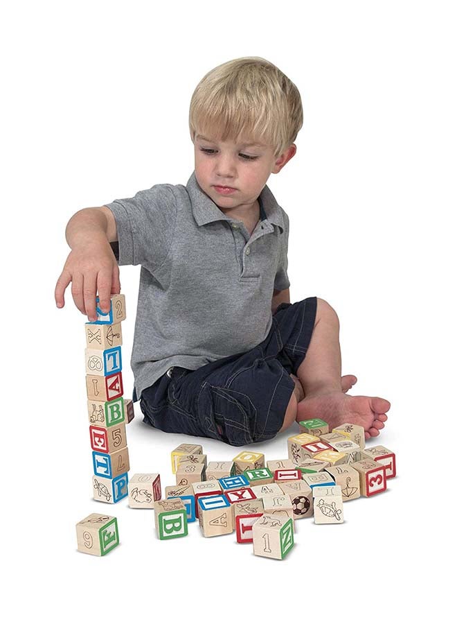 Melissa & Doug Wooden ABC/123 Blocks 1900 1inch  - Image 5