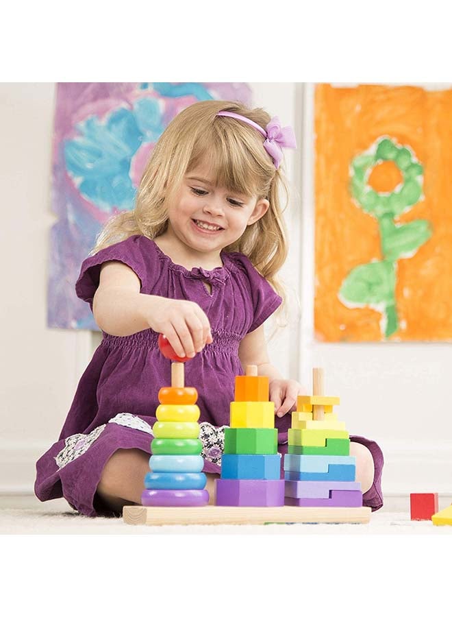 Melissa & Doug - Geometric Stacker Toddler Toy - Image 1