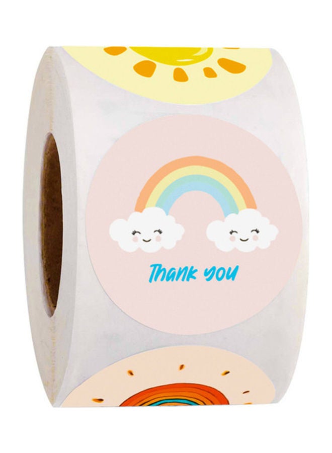 MissTiara Round Shape Thank You Sticker Roll Multicolour  - Image 1